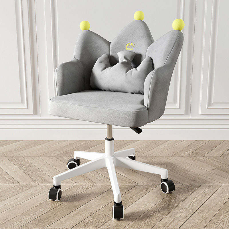 Nordic Crown Flannel Iron Spinning-Leg Accent Chair