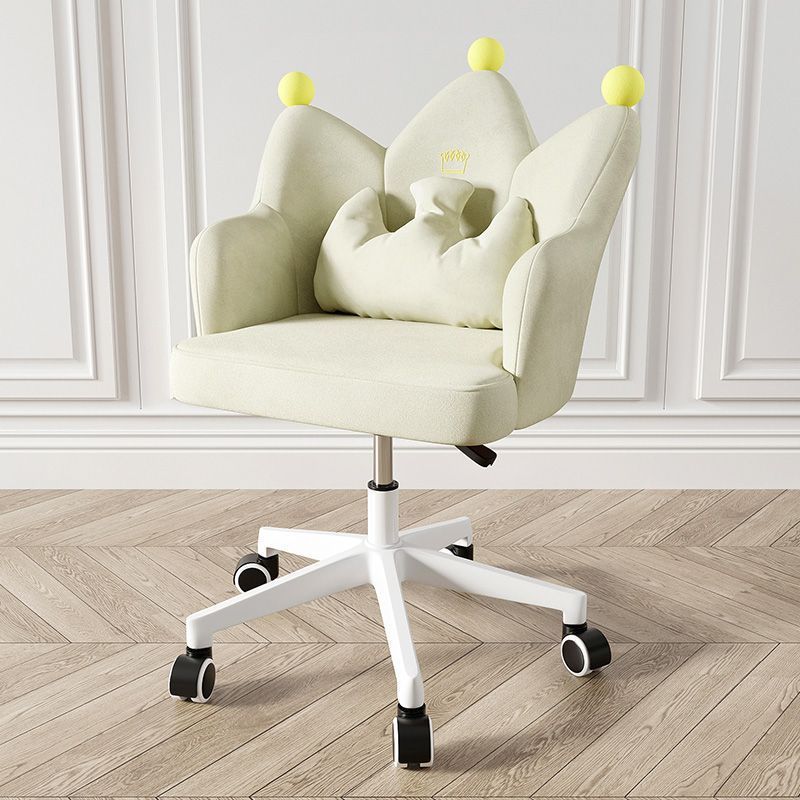 Nordic Crown Flannel Iron Spinning-Leg Accent Chair