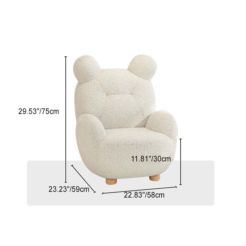 Kids Bear Lamb Cashmere Accent Chair — Non-Removable Cushion / Yellow