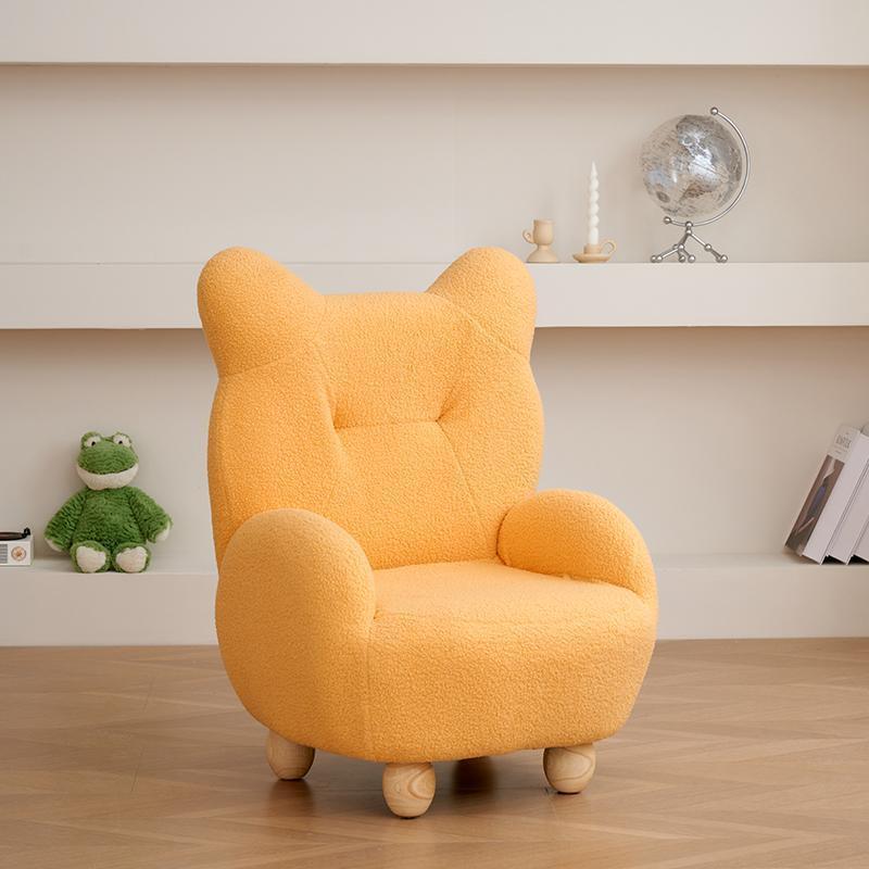 Kids Bear Lamb Cashmere Accent Chair — Non-Removable Cushion / Gray