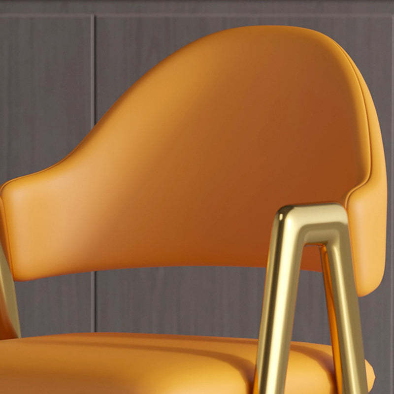 Curved Pana Leather Linen Dining Chair — Light Gray Linen - Wood Legs