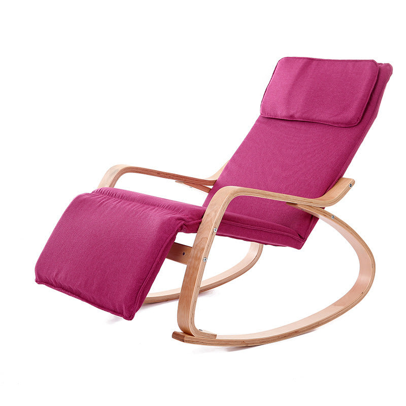 Modern Adjustable Linen Wood Rocking Recliner