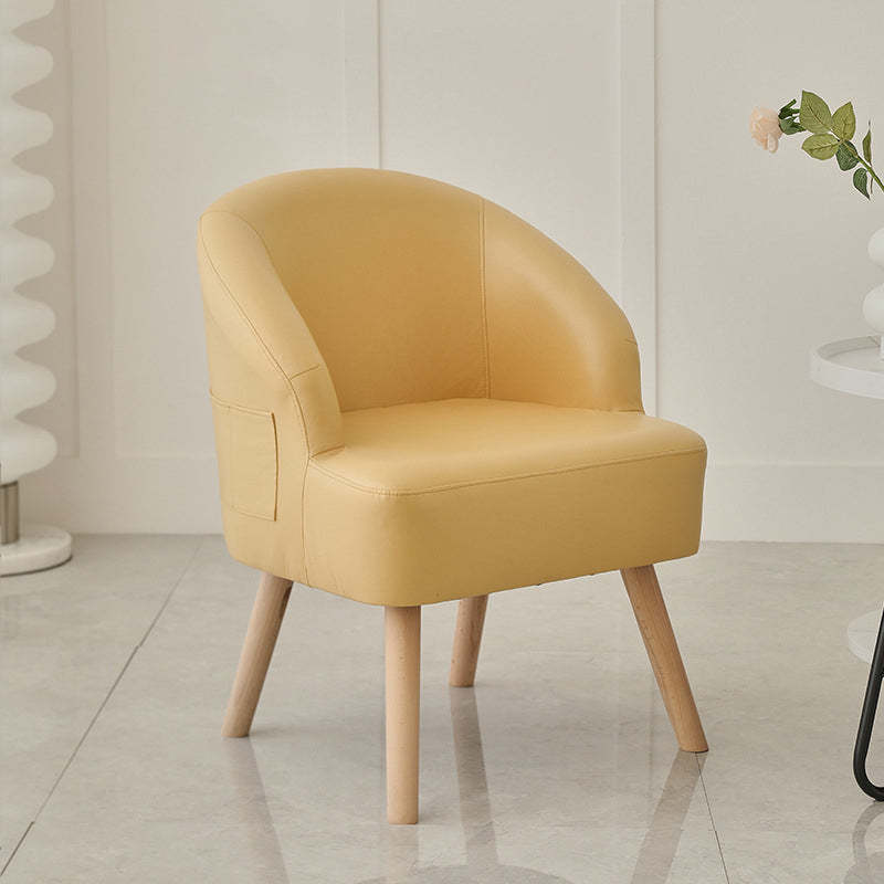 Nordic Tech Cloth Wood Accent Chair — Gray