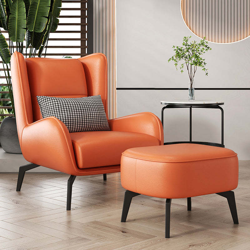 Nordic Tech Cloth PU Leather Iron Rectangular Accent Chair