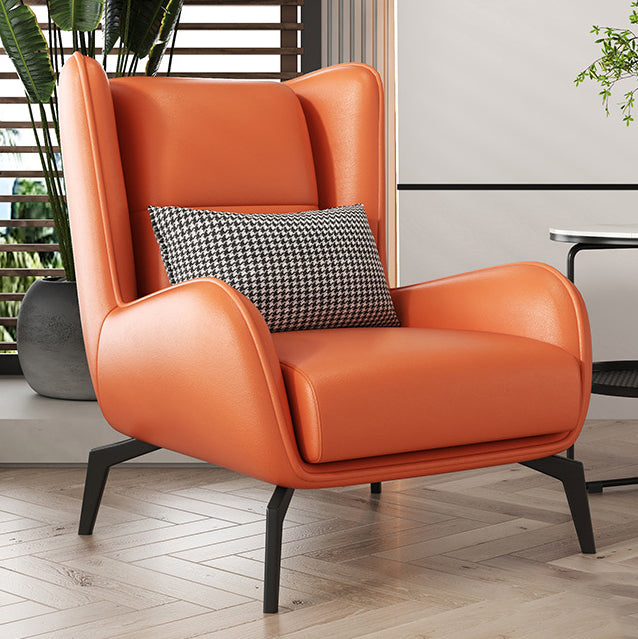 Nordic Tech Cloth PU Leather Iron Rectangular Accent Chair