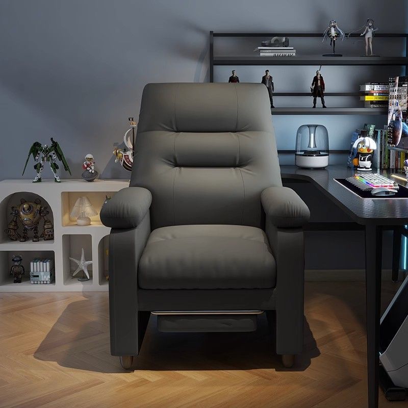 Scandinavian Wood Antifouling Leather Storage Accent Chair