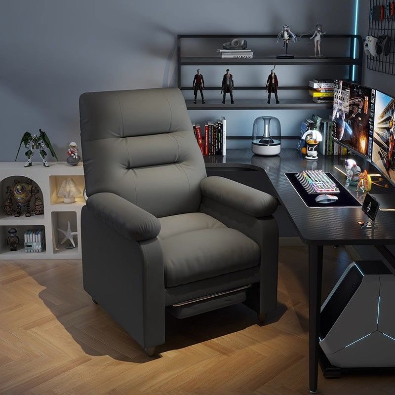 Scandinavian Wood Antifouling Leather Storage Accent Chair