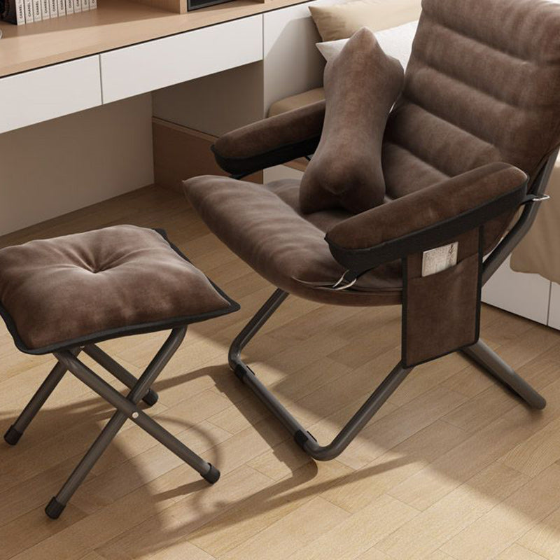 Scandinavian Iron Curved Foldable Recliner — With Storage Bag & With Footrest / Green