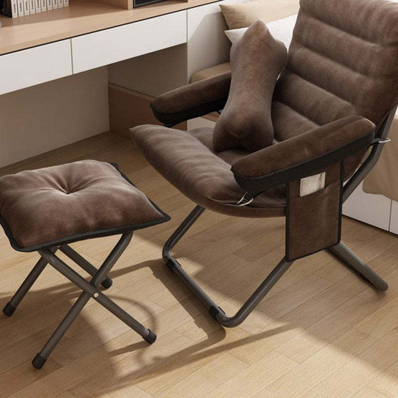Scandinavian Iron Curved Foldable Recliner — With Storage Bag & With Footrest / Green