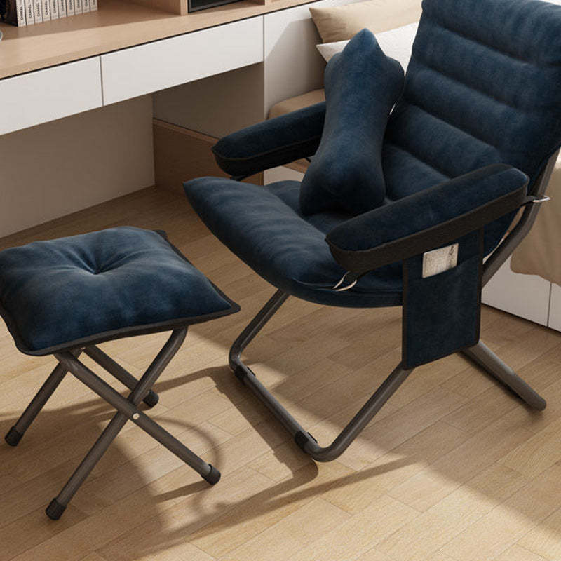 Scandinavian Iron Curved Foldable Recliner — With Storage Bag & With Footrest / Orange