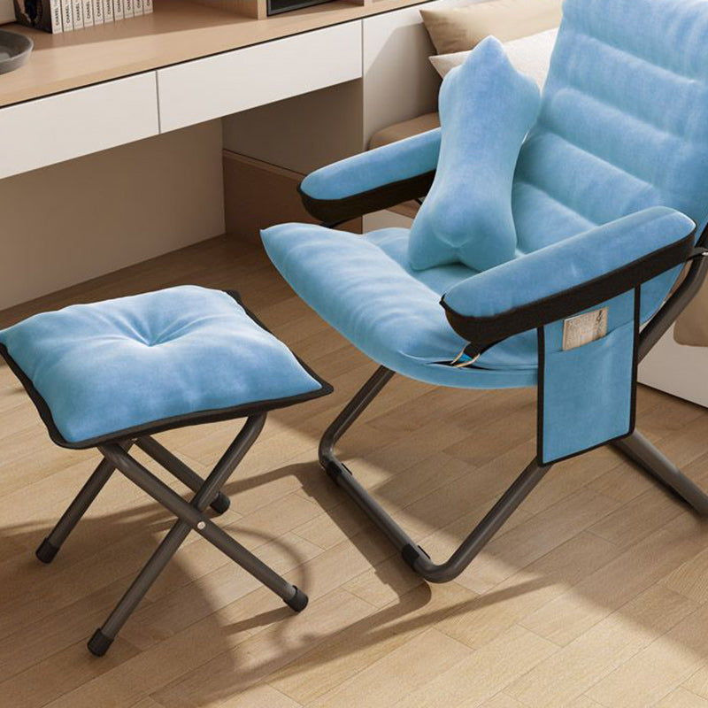 Scandinavian Iron Curved Foldable Recliner — With Storage Bag & With Footrest / Gray
