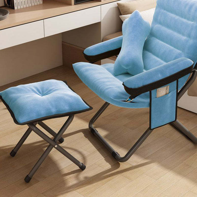 Scandinavian Iron Curved Foldable Recliner — With Storage Bag & With Footrest / Gray