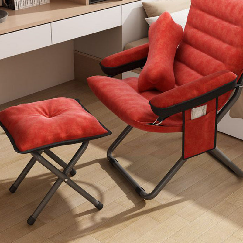 Scandinavian Iron Curved Foldable Recliner — With Storage Bag & With Footrest / Yellow
