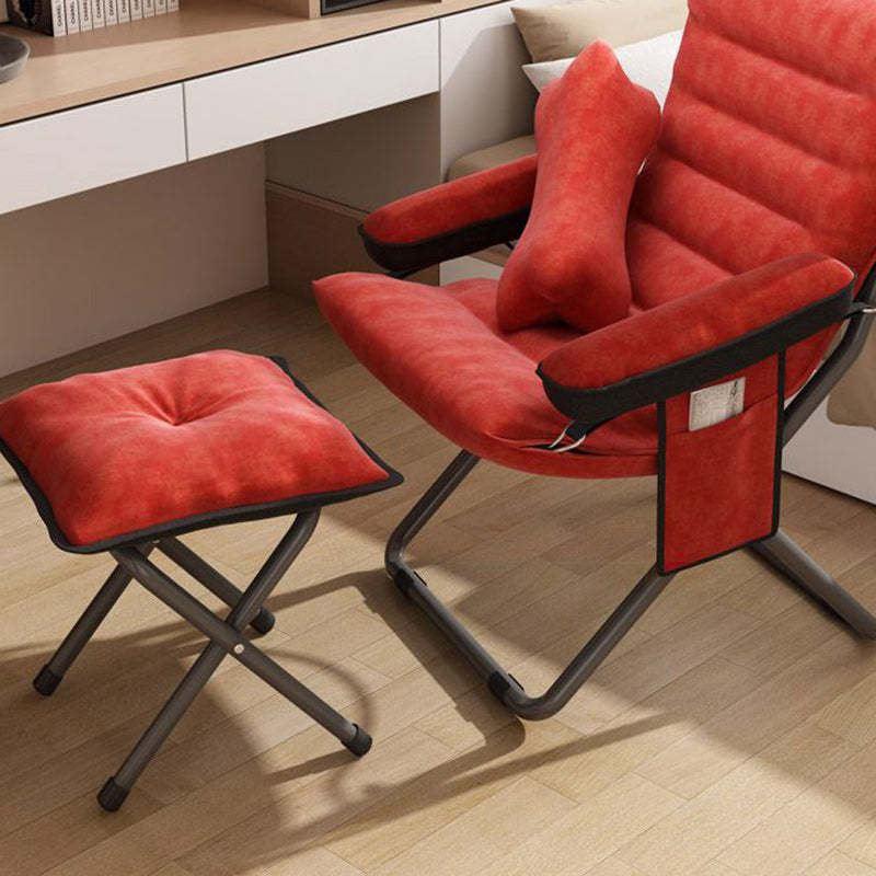 Scandinavian Iron Curved Foldable Recliner — With Storage Bag & With Footrest / Yellow