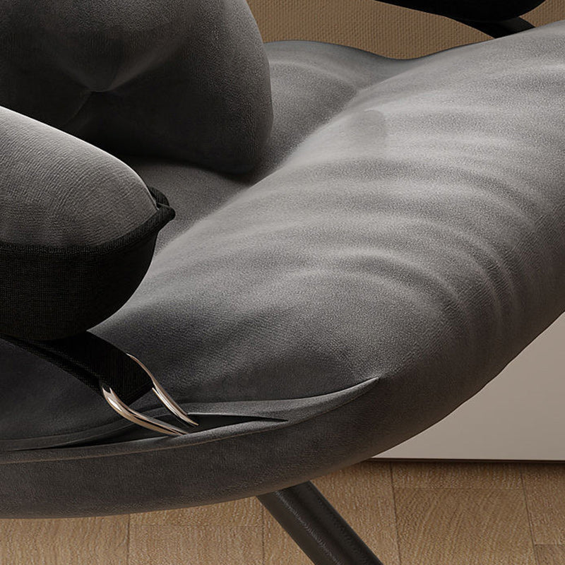 Scandinavian Iron Curved Foldable Recliner — With Storage Bag & With Pillow / Blue