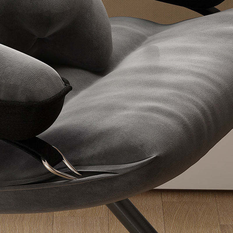 Scandinavian Iron Curved Foldable Recliner — With Storage Bag & With Pillow / Blue