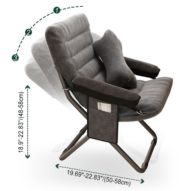 Scandinavian Iron Curved Foldable Recliner — With Storage Bag / Orange