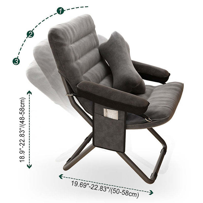 Scandinavian Iron Curved Foldable Recliner — With Storage Bag / Orange