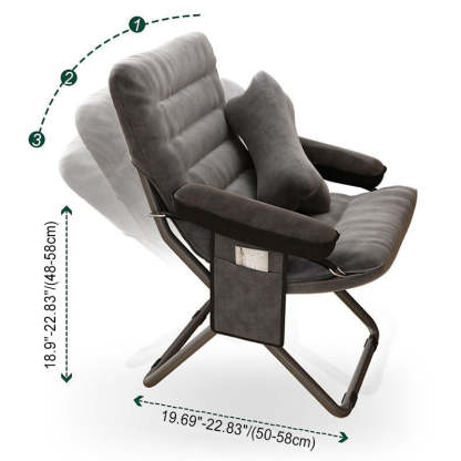 Scandinavian Iron Curved Foldable Recliner — With Storage Bag / Orange