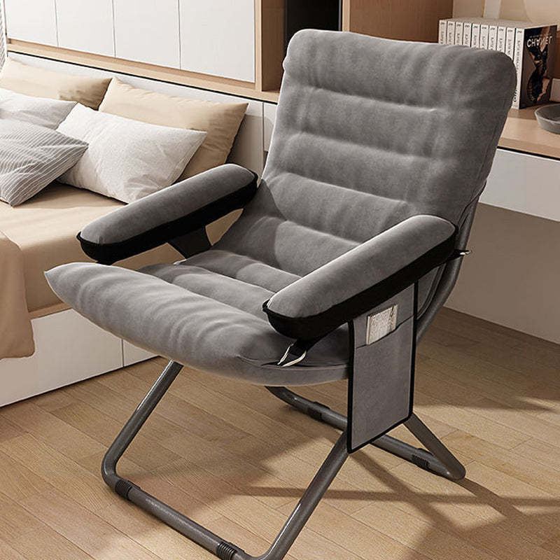 Scandinavian Iron Curved Foldable Recliner — With Storage Bag / Brown