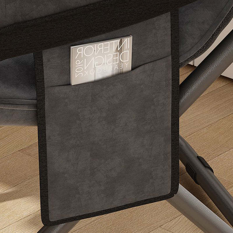 Scandinavian Iron Curved Foldable Recliner — With Storage Bag / Gray