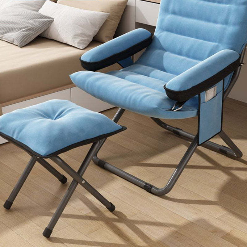 Scandinavian Iron Curved Foldable Recliner — With Storage Bag & With Pillow / Gray
