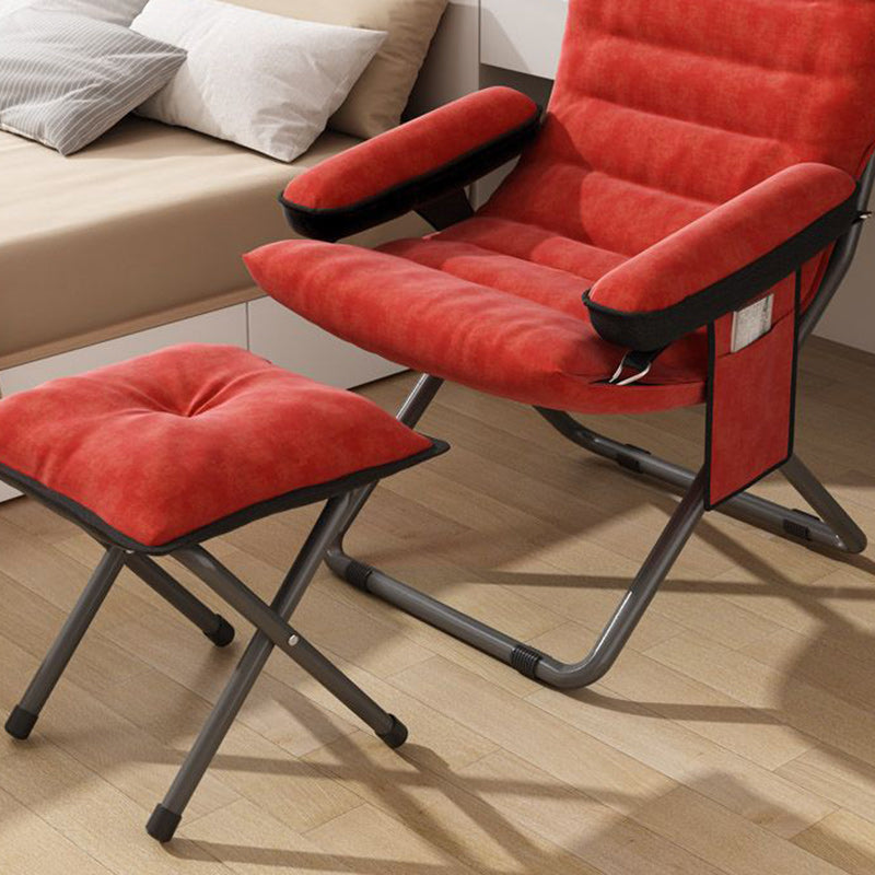 Scandinavian Iron Curved Foldable Recliner — With Storage Bag & With Pillow / Yellow