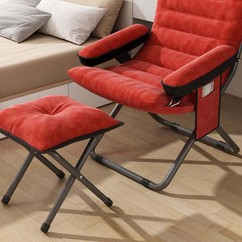 Scandinavian Iron Curved Foldable Recliner — With Storage Bag & With Pillow / Yellow
