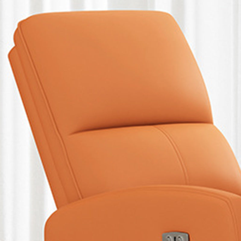 Modern Electric Carbon Steel Pana Leather Accent Chair — Regular + USB Charging / Orange Yellow