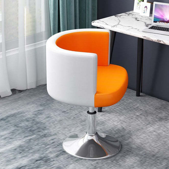 Scandinavian PU Leather Vanity Stool — Black + White