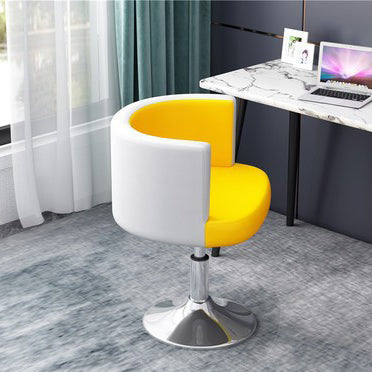 Scandinavian PU Leather Vanity Stool — Black