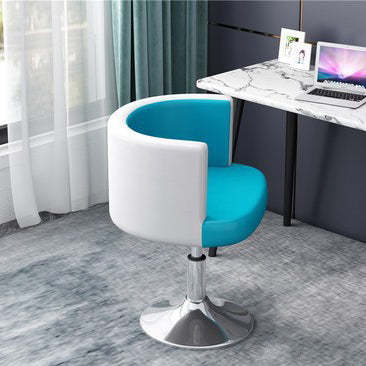 Scandinavian PU Leather Vanity Stool — Yellow + White