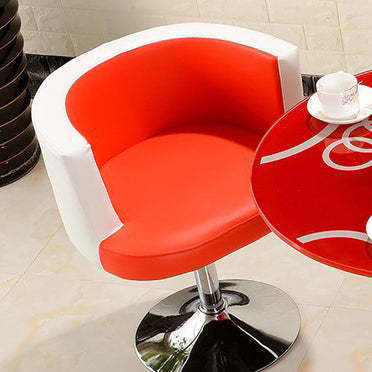 Scandinavian PU Leather Vanity Stool — Dark Purple