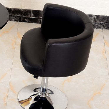 Scandinavian PU Leather Vanity Stool — Green + White