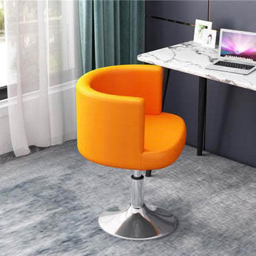 Scandinavian PU Leather Vanity Stool — Light Blue + White