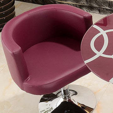 Scandinavian PU Leather Vanity Stool — Yellow