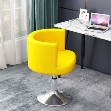Scandinavian PU Leather Vanity Stool — White