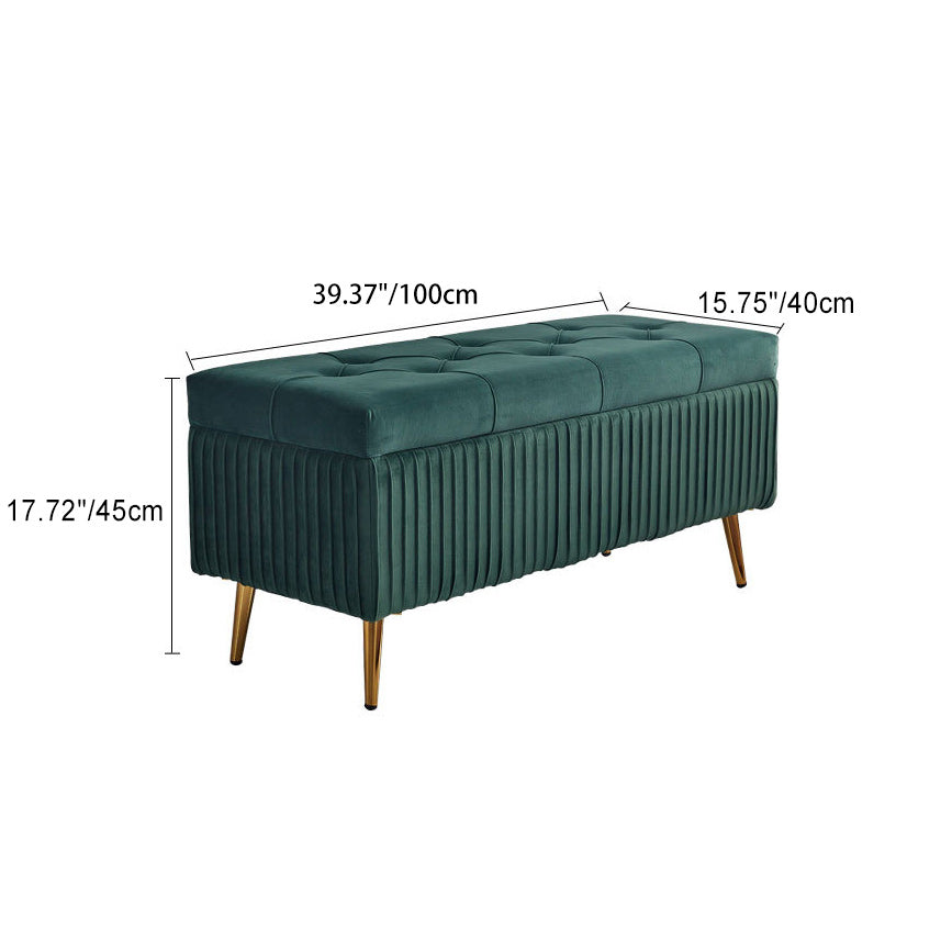 Minimalist Velvet Metal Storage Bench — Brown