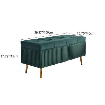 Minimalist Velvet Metal Storage Bench — Brown