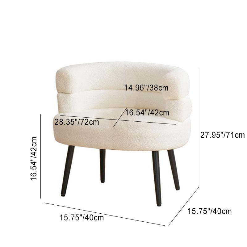 Nordic Curved Lambswool Steel Vanity Stool — Blue