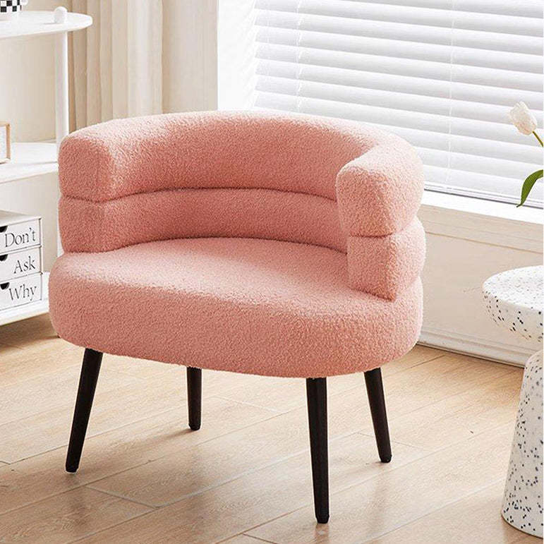 Nordic Curved Lambswool Steel Vanity Stool