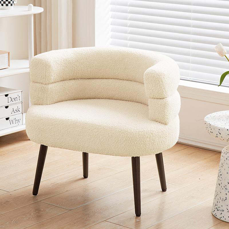 Lighom lambswool curved steel vanity stools for bathroom — White