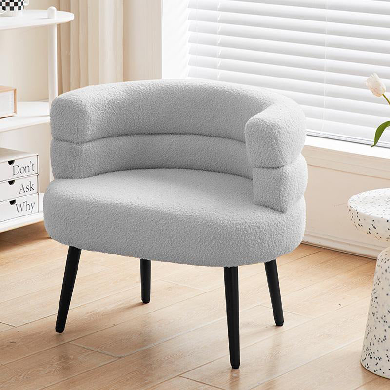 Nordic Curved Lambswool Steel Vanity Stool