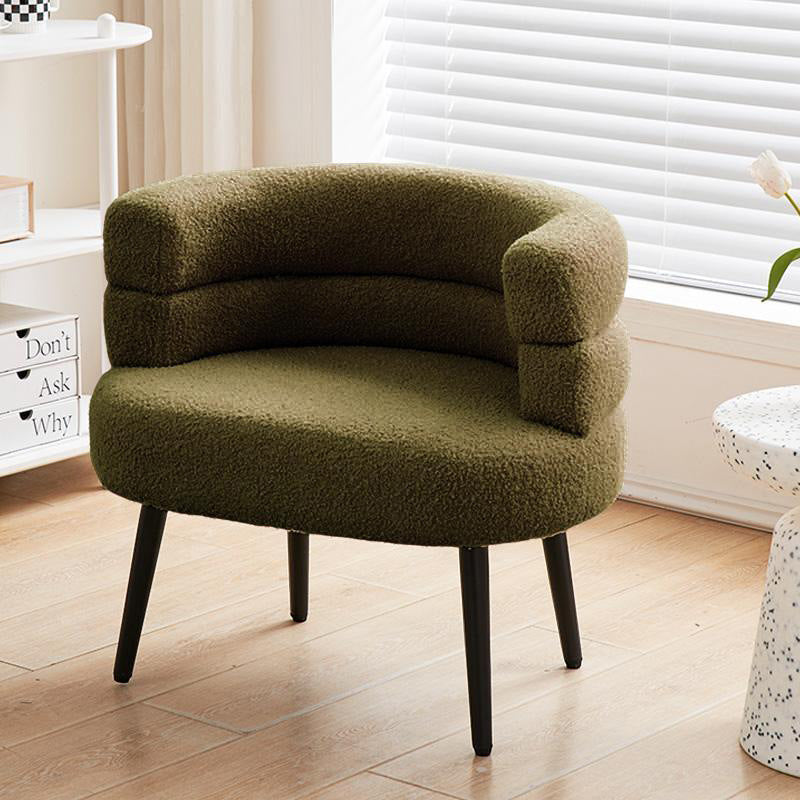 Nordic Curved Lambswool Steel Vanity Stool