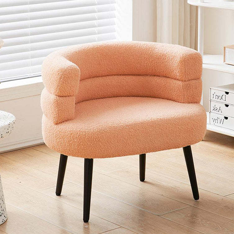 Nordic Curved Lambswool Steel Vanity Stool