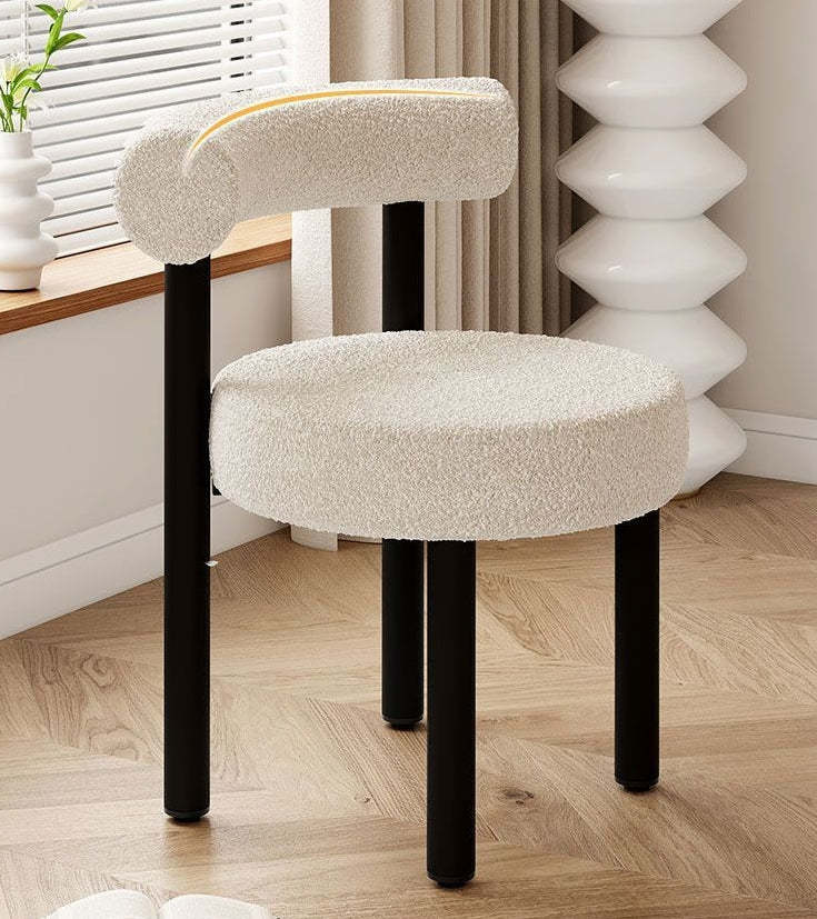 Lighom nordic vanity lambswool gray vanity stools