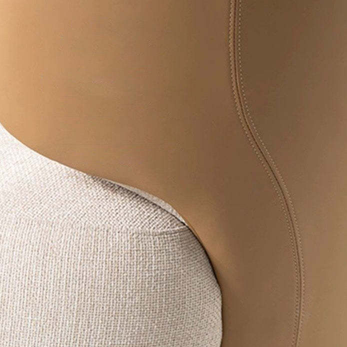 Minimalist Rotatable Chenille Fabric Wood Accent Chair