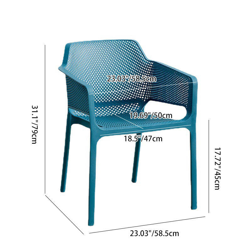 Minimalist Curved Dining Chair — Red