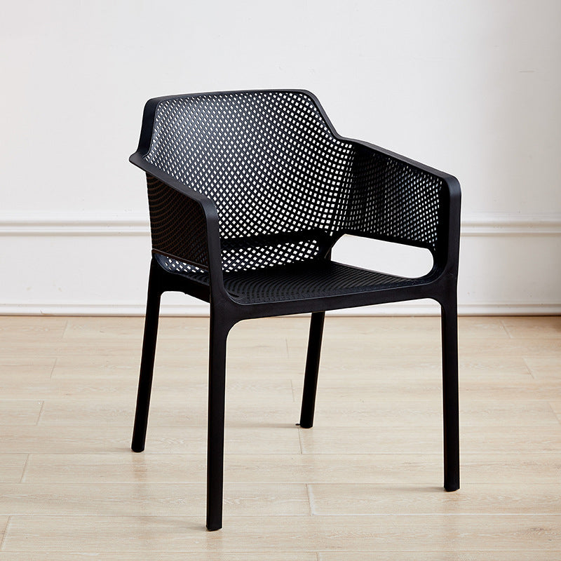 Minimalist Curved Dining Chair - Black