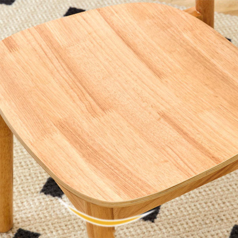 Minimalist Curved Wood Rattan Dining Chair